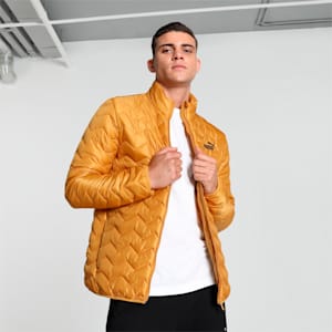 Men's Embossed Elevated Jacket, Amber, extralarge-IND