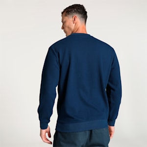 Classics Jacquard Men's Crew-Neck Sweatshirt, Parisian Blue, extralarge-IND