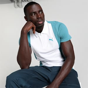 Elevated Colorblock Men's Slim Fit Polo, PUMA White, extralarge-IND