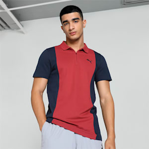 Elevated Colorblock Men's Slim Fit Polo, Club Navy, extralarge-IND