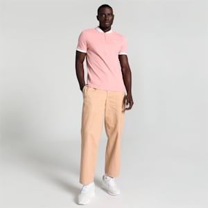 Baseball Collar Men's Slim Fit Polo, Future Pink, extralarge-IND