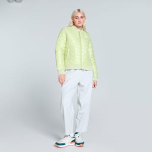 Women's Woven Bomber Jacket, Pistachio Green, extralarge-IND