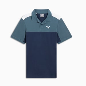 Essential+ Block Men's Polo, Gray Skies, extralarge