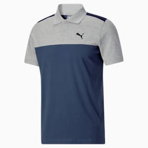 Essential+ Block Men's Polo, Inky Blue, extralarge