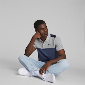 Essential+ Block Men's Polo, Inky Blue, extralarge