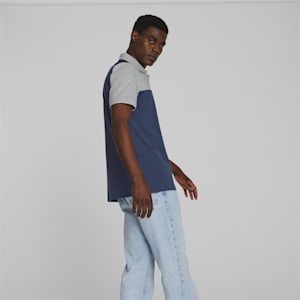 Essential+ Block Men's Polo, Inky Blue, extralarge