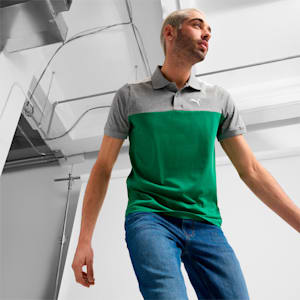 Essential+ Block Men's Polo, Archive Green, extralarge