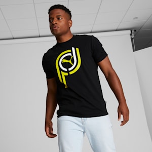 Camiseta estampada PUMA para hombre, PUMA Black, extragrande