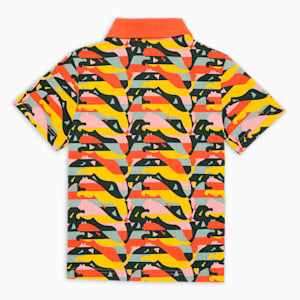 PUMA Worldwide Kid's Printed Polo, Hot Heat, extralarge-IND
