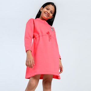Super Girl's Graphic Dress, Electric Blush, extralarge-IND