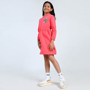 Super Girl's Graphic Dress, Electric Blush, extralarge-IND
