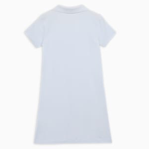 Flower Graphic Kid's Polo Dress, Icy Blue, extralarge-IND