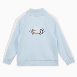 Flower Graphic Girl's Knitted Jacket, Icy Blue, extralarge-IND