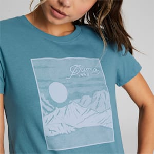 T-shirt graphique Trail, femme, Bleu audacieux, très grand