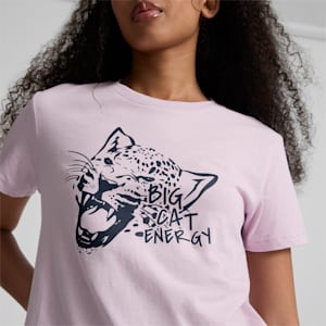 Playera para mujer Big Cat Energy, Grape Mist, extralarge