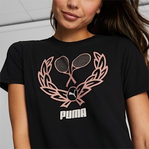 Camiseta Racket de mujer, PUMA Black, extragrande