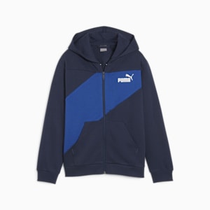 PUMA POWER Colorblock Big Kids' Full-zip Hoodie, Club Navy, extralarge