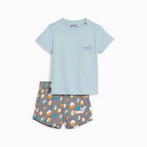 Conjunto de playera y shorts para infantes ESS+ Summer Camp, Turquoise Surf, extralarge