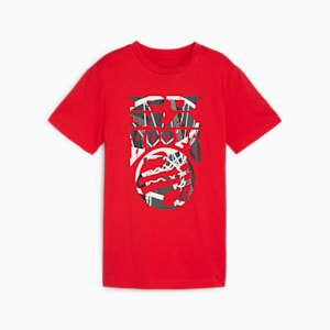 BASKETBALL BLUEPRINT Big Kids' Tee, For All Time Red, extralarge