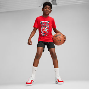 BASKETBALL BLUEPRINT Big Kids' Tee, Meias Puma cedric_castex Short Crew preto 3 pares, extralarge