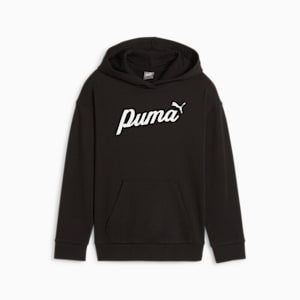 ESS+ Script Big Kids' Hoodie, PUMA Black, extralarge