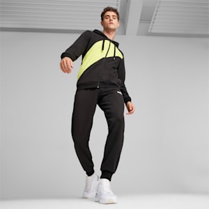 PUMA POWER Men's Tracksuit, PUMA Black-lime sheen, extralarge-IND