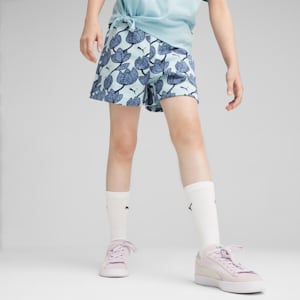 Shorts ESS+ BLOSSOM para Niñas, Turquoise Surf, extralarge