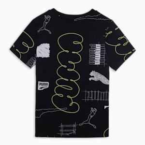 CLASSICS BRAND LOVE All-Over-Print Youth T-shirt, PUMA Black, extralarge-IND