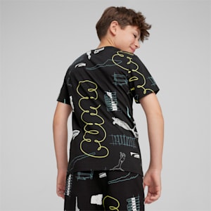 CLASSICS BRAND LOVE All-Over-Print Youth T-shirt, PUMA Black, extralarge-IND