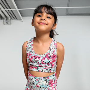 TRAIN FAVORITE Youth All-Over Print Training Bra, PUMA Black-Garnet Rose, extralarge-IND