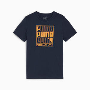 GRAPHICS PUMA Wording Youth Tee, Club Navy, extralarge