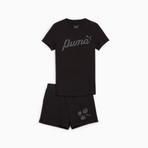 Conjunto de playera y shorts juvenil BLOSSOM, PUMA Black, extralarge