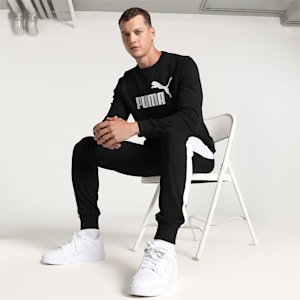 Big Logo Men's Crew-Neck Sweatshirt, PUMA Black, extralarge-IND