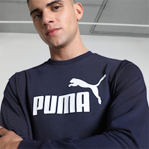 Big Logo Men's Crew-Neck Sweatshirt, PUMA Navy, extralarge-IND