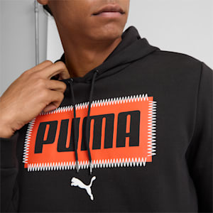 Stitched Logo Men's Hoodie, PUMA Black, extralarge