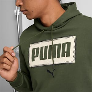 Stitched Logo Men's Hoodie, Myrtle, extralarge