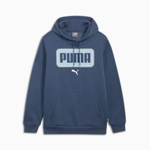 Stitched Logo Men's Hoodie, Inky Blue, extralarge