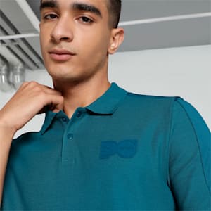 PUMA x one8 Men's Overlay Polo, Ocean Tropic, extralarge-IND