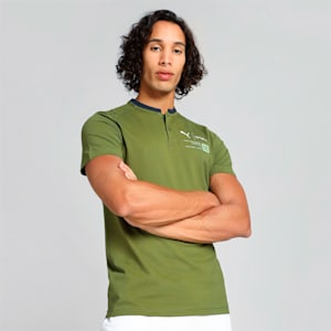 PUMA x one8 Men's Core Elevated Slim Fit Polo, Olive Green, extralarge-IND