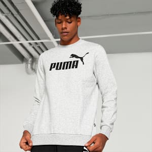 Big Logo Men's Crew-Neck Sweatshirt, Light Gray Heather, extralarge-IND