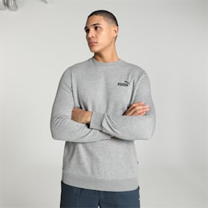 Small Logo Men's Crew-Neck Sweatshirt, Medium Gray Heather, extralarge-IND