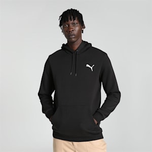 Men's hooded solid color sports multi-pocket leather sweatshirt