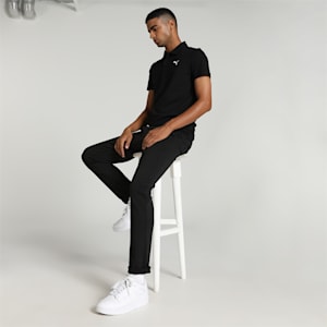Men's Slim Fit Polo T-shirt, PUMA Black, extralarge-IND