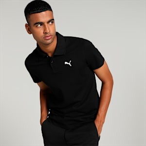 Men's Slim Fit Polo T-shirt, PUMA Black, extralarge-IND