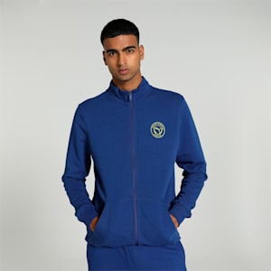Men's Varsity Graphic Full-Zip Sweat Jacket, Blazing Blue, extralarge-IND