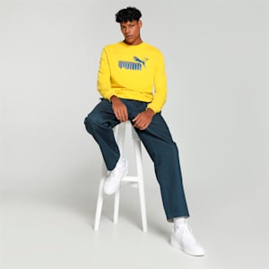 Men's Graphic Crew-Neck Sweatshirt, Sun Ray Yellow, extralarge-IND