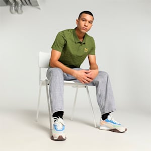 Classics Jacquard Men's Slim Fit Polo, Olive Green, extralarge-IND