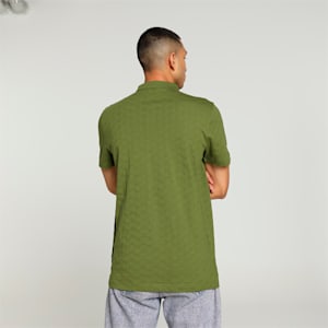 Classics Jacquard Men's Slim Fit Polo, Olive Green, extralarge-IND