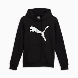 Sudadera con capucha Essentials con logotipo grande de gato para mujer, PUMA Black, extralarge