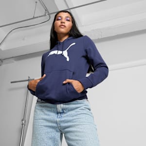 PUMA Essentials Women's Big Cat Logo Hoodie, PUMA Navy, extralarge
